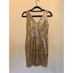 Gold Sequin Bodycon Dress - NWT